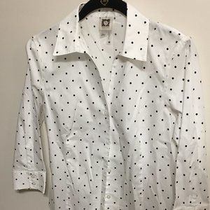 White Polka Dot 3/4 shirt